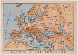 1942-P.M. N. 46 Del 22.6 Su C.F. Illustrata Europa E Mediterraneo - Marcophilie