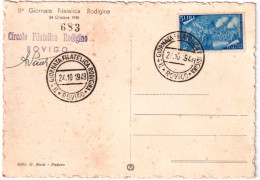 1948-Rovigo Porta San Bartolomeo Affrancata Lire 5 Risorgimento Con Annullo Spec - 1946-60: Marcophilia