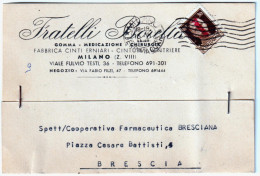 1944-cartolina Con Intestazione Pubblicitaria Fratelli Borella Di Milano Affranc - Marcofilie