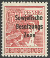 ALLGEMEINE-AUSGABEN 195a **, 1948, 60 Pf. Karmin, Postfrisch, Pracht, Gepr. Dr. Ruscher, Mi. 80.- - Other & Unclassified