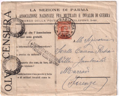 1918-lettera Con Testo Allegato Intestazione Associazione Nazionale Fra Mutilati - Marcophilie