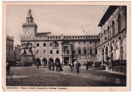 1933-Bologna Piazza Vittorio Emanuele E Palazzo Comunale Con Erinnofilo XX Congr - Vignetten (Erinnophilie)