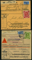 BUNDESREPUBLIK 137/8 BRIEF, 1954, 80 Und 90 Pf. Posthorn, Je Als Einzelfrankatur Auf Paketkarte, üblich Gezähnt Pracht - Lettres & Documents