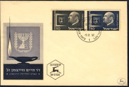 1952-Israele Busta Fdc Presidente Weizmann Non Viaggiata - FDC