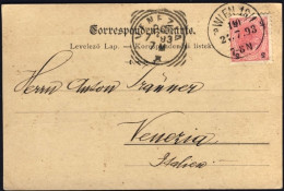 1893-Austria Cartolina Postale Affrancata 5h.diretta A Venezia - Altri & Non Classificati