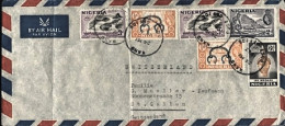 1957-Nigeria Lettera Diretta In Svizzera Con Affrancatura Multipla - Nigeria (...-1960)
