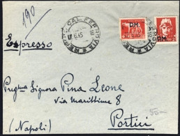 1945-lettera Affrancata L.2+L.5 Soprastampati P.M. Annullo Di Reggio Cal.Ferrovi - Storia Postale