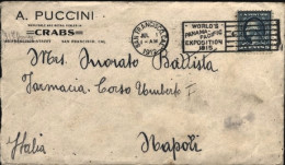 1912-U.S.A. Cover A.Puccini Dealer In Crabs Affrancata 5c.Washington Diretta In  - Marcophilie