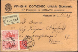 1930-raccomandata Assegno Per L.25,65 Affrancata 20c.Imperiale + Coppia 75c. Bim - Storia Postale