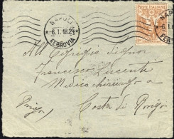 1918-Frontespizio Di Lettera Affrancato 20c. + 5c. Arancio Pro Croce Rossa - Storia Postale