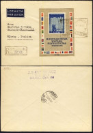 1955-Polonia Due Raccomandate Dirette In Italia Affrancate Con I Foglietti Expo  - FDC