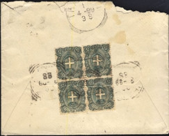 1899-quartina 5c. Stemma Al Verso Di Lettera Per Trapani,dentellatura Irregolare - Poststempel