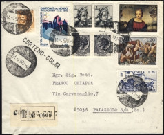 1970-raccomandata Da Corteno Colgi Variamente Affrancata E Francobolli Obliterat - 1961-70: Poststempel