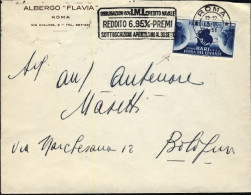 1951-lettera Affrancata L. 25 Fiera Del Levante A Bari Con Dentino Angolare Cort - 1946-60: Marcophilia