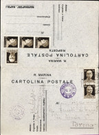 1945-Cartolina Postale Domanda + Risposta Unite, Modello Regia Marina Luogotenen - Postwaardestukken