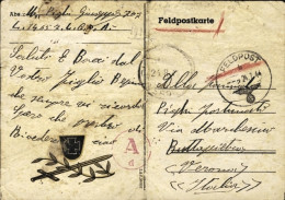 1944-Feldpostkarte Con Illustrazione Di Croce Di Ferro E Spada, Spedita Con La F - War 1939-45