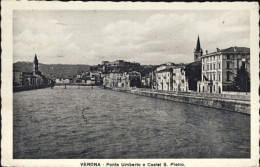 1935-Verona Ponte Umberto E Castel San Pietro Cartolina Viaggiata - Verona