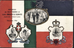 1935-cartolina Ricordo Del Battesimo Di Sua Altezza Reale Umberto Di Piemonte Af - Personnages Historiques
