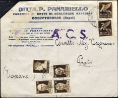 1945-lettera Commerciale Ditta Panariello Di Boscotrecase Affrancata 10c. Imperi - Marcophilia