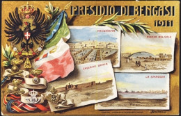 1912-Guerra Italo Turca Presidio Di Bengasi Viaggiata Annullo Posta Da Campo Ben - Marcophilia
