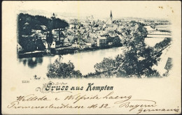 1901-Germania Gruss Aus Kempten Cartolina Viaggiata - Other & Unclassified
