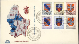 1958-Lussemburgo Raccomandata Affrancata Serie 6 Valori Caritas-Stemma Con Annul - FDC
