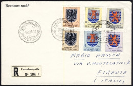 1956-Lussemburgo Raccomandata Affrancata Serie 6 Valori Caritas-Stemma Con Annul - FDC