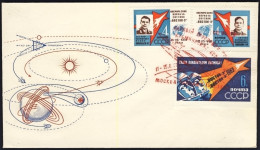 1962-Russia Lettera A Soggetto Spaziale Con Affrancatura Multipla E Bollo Figura - Sonstige & Ohne Zuordnung