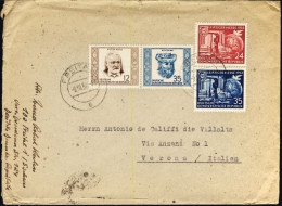 1952-DDR Lettera Diretta In Italia Affrancata Con 4 Valori Diversi - Covers & Documents
