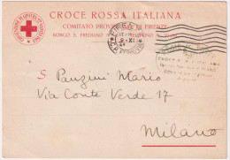 1943-Franchigia Posta Militare Croce Rossa Da Prigioniero In Transito A Firenze  - Croix-Rouge