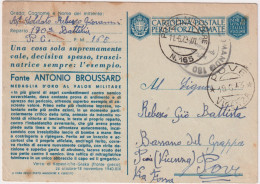 1943-Franchigia Medaglia D'oro Broussard Posta Militare 165 11.6.43 - Weltkrieg 1939-45