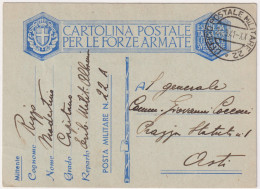 1941-Franchigia Ufficio Postale Militare Del 22 24.3.41 Albania - Marcophilie