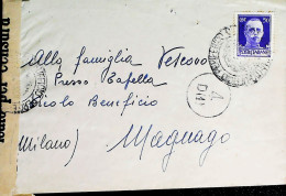 1943-Franchigia Posta Militare Marina Taranto Boffoluto 5.9.43 Censura Annullato - Weltkrieg 1939-45