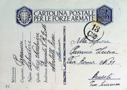 1943-Franchigia Posta Militare Deposito CREM Marina Martelli Rosso Messina 6.7.4 - Weltkrieg 1939-45