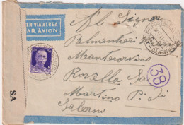 1941-lettera Aerea Da P.M.55 (manoscritto Al Verso) Bollo XII^uff.postale Concen - Marcophilie