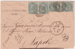 1879-lettera Affrancata Con 2 Coppie Del 5c. Verde Grigio Con Annullo A Sbarre D - Marcophilia