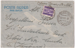 1941-lettera Aerea Da P.M. N.3 (manoscritto Al Verso) Bollo XI Uff.postale Conce - Marcophilie
