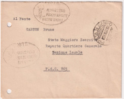 1944-lettera Posta Da Campo N.867 Del 28.10 E Bollo Ovale Poste Ministero Forze  - Marcophilie
