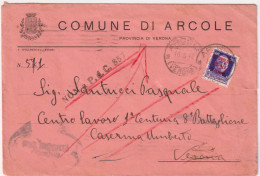 1944-comune Di Arcole,busta Affrancata 50c.RSI Lineare Non A P.d.C.857 - Marcophilie