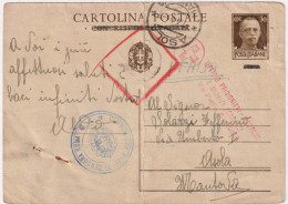 1941-intero Postale 30c. Con Libia Cassato A Penna E Bollo Di Commissione Prov.d - Marcophilie