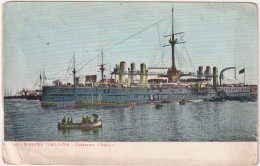 1912-Guerra Italo Turca Marina Italiana Corazzata Italia, Viaggiata - Marcophilie