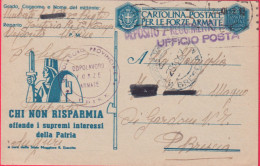 1942-CF Chi Non Risparmia Bollo Udine Dopolavoro Provinciale Forze Armate Del 26 - Marcophilia