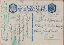 1943-CF Distaccamento Fiorendina Napoli Del 24.3 Bollo Comando Xx "Lampo" - Poststempel