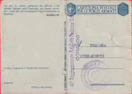 1942-CF Da PM 3500 Facente Funzione Di Tessera Permanente - Marcophilie