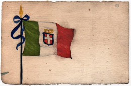 1917-Cartolina Dipinta A Mano, Bandiera Regno D'Italia, Viaggiata - Patriottiche