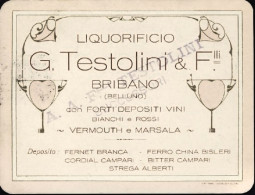1926-Liquorificio Testolini Di Bribano (Belluno) Cartolina Pubblicitaria Viaggia - Publicité