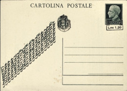 1945-cartolina Postale Vinceremo Coperto Da Tappeto Di Parentesi Da L. 1,20 Su 1 - Interi Postali