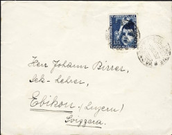 1937-lettera Per La Svizzera Affrancata L.1,25 Colonie Estive Isolato Da Pieve L - Marcofilie