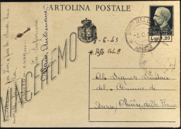 1945-cartolina Postale Vinceremo Da L. 1,20 Su 15c. Verde Da Arezzo Del 5.6 , Du - Marcophilia