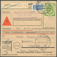 BUNDESREPUBLIK 138 BRIEF, 1954, 90 Pf. Posthorn, Einzelfrankatur Auf Nachnahme-Paketkarte Aus LANDSHUT, Pracht - Autres & Non Classés